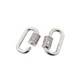 24K gold plated oval carabiner clasp with sparkling zircon stones for jewelry making - Platinum