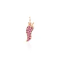 Rose gold chili pepper pendant with pink cubic zirconia for DIY necklaces - Rose Gold
