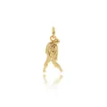 24K gold plated zombie pendant with detailed clothing texture and polished finish - Gold