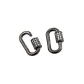 24K gold plated oval carabiner screw clasp with micro-pave zircons for DIY jewelry - Gun Black