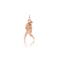Zombie figure pendant in 24K gold plated finish with detailed textures and top bail - Rose Gold