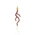 Pendentif racine dorée 24 carats avec pierres rouges rosées serties et reflets soignés - Or