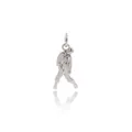 Detailed 24K gold-plated silver zombie pendant with realistic pose for DIY jewelry - Platinum
