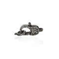 24K gold plated lobster clasp with black plating and micro-set cubic zirconia stones - Gun Black