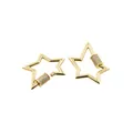 24K gold plated star carabiner clasps with micro-paved zircons for DIY jewelry making - US 2 / Gold