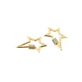 24K gold plated star-shaped screw clasps for jewelry making with sparkling rhinestones - US 1 / Gold