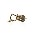 24K gold plated skull connector clasp with black stones for DIY jewelry making - Gold