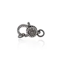 Gunmetal floral lobster clasp with pavé crystals for luxury jewelry making - Gun Black