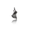 Polished gold-plated baby footprint pendant charm for DIY jewelry bracelets and necklaces - Gun Black