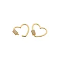 24K gold plated heart carabiner screw clasp with micro-paved zircons for DIY jewelry - Gold Style One
