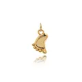 Gold-plated baby footprint pendant with polished metallic finish for DIY jewelry - Gold