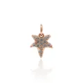 Starfish pendant in rose gold with shimmering pavé zircon for jewelry making - Rose Gold