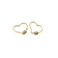 24K gold plated heart shape carabiner screw clasp with zircon inlay for jewelry making - Gold Style Two