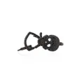 24K gold plated skull connector with black micro-pave stones for DIY jewelry making - Gun Black