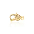 24K gold plated flower lobster clasp with shimmering zircons for jewelry making - Gold