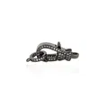 Luxurious black plated lobster clasp with pave crystals for DIY jewelry necklaces - Gun Black