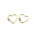 24K gold plated heart carabiner clasp with sparkling zircon stones for DIY jewelry making - Gold Style Three