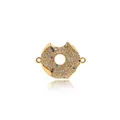 18K gold plated bitten donut jewelry connector with colorful micro-pave zircons - Gold