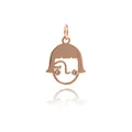 Rose gold girl head pendant with sparkling stones for DIY jewelry making and necklaces - Rose Gold
