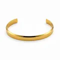Minimalist C-shaped open gold titanium steel bangle with polished faceted edges - 8mm / Gold
