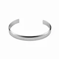 Minimalist open-style silver stainless steel bracelet with a high-polished finish - 8mm / Platinum