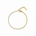 Bracciale a catena cubana placcato oro 18K con catenina regolabile e ciondolo - Stile Piccolo / Oro