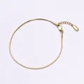 Bracciale minimalista a catena serpente dorata con estensione e chiusura a moschettone - 1.2MM*15+2CM / Oro