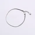 Bracciale a catena serpente in acciaio inossidabile argento con chiusura regolabile - 1.5MM*15+2CM / Oro Bianco