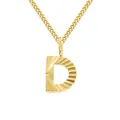 Minimalistische vergoldete 2mm Gliederkette mit strukturiertem Buchstaben D Anhänger - Gold (D)