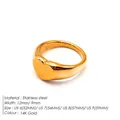 Polished 14K gold plated stainless steel heart ring with smooth minimalist finish - US5 / Heart Style (TR18940) / Gold
