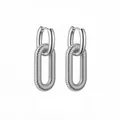 Orecchini a catena ritorta in argento con chiusura lucida design elegante - Argento