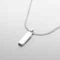 Collana minimalista in acciaio inossidabile placcato oro 18K con ciondolo a barra rettangolare - Platino