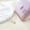Luxuriöses S925 Roségold Moissanit-Schmuckset mit Birnenschliff für die Brauthochzeit - Halskette Und Ohrstecker / Roségold