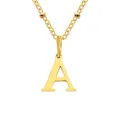 Collier chic à perles dorées avec pendentif lettre initiale A majuscule épurée - Lettre A / Or