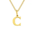 Polished gold plated letter C pendant necklace with a fine chain for women - Letter C / Gold