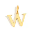 Polished gold-plated stainless steel letter W alphabet pendant for DIY jewelry necklaces - Letter W / Gold