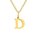 Polished gold-plated titanium steel necklace featuring a lowercase letter D pendant - Letter D / Gold