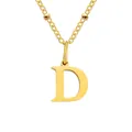 Collier chic en perles dorées doté d'un pendentif lettre D majuscule au style minimaliste - Lettre D / Or