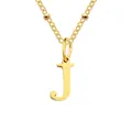 Élégant pendentif lettre J doré avec chaîne à billes minimaliste pour femme - Lettre J / Or