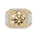 Luxury 1ct moissanite ring with yellow gemstone and gold plated sterling silver - Size 15 / Original Yellow