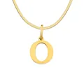 Golden snake chain necklace featuring a polished letter O pendant in vintage style - Letter O / 1 Piece / Gold