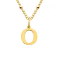 Collier minimaliste doré avec pendentif lettre O et chaîne à billes pour femme - Lettre O / Or