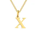 Minimalist gold-plated titanium steel necklace featuring a polished letter X pendant - Letter X / Gold