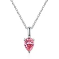 Dettaglio collana in argento s925 con pendente in moissanite rosa 1ct a goccia - Rosa