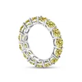 Eternity-Ring aus S925 Sterlingsilber mit rund geschliffenen gelben Moissanit-Steinen - US 5 / Zitronengelb