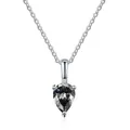 Elegante collana in argento s925 con ciondolo moissanite a goccia da 1 carato a tre griffe - Moissanite grigia / Grigio