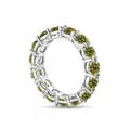 Eternity-Ring aus S925 Sterlingsilber mit gelbgrünen Moissanit-Edelsteinen besetzt - US 5 / Gelbgrün