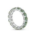 Eternity Ring aus S925 Sterlingsilber mit brillanten grünen Moissanit-Steinen - US 5 / Hellblau-Grün