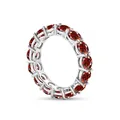 Eternity-Ring aus S925 Silber mit rund geschliffenen roten Moissanit-Steinen - Rot