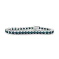 Detail shot of colorful moissanite tennis bracelet in S925 silver with claw setting - 14cm / Rainbow